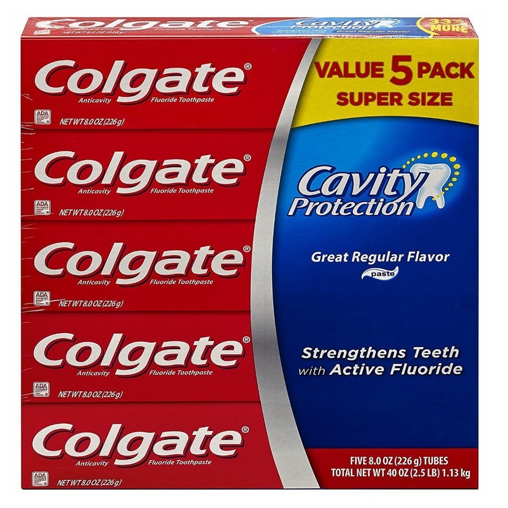 Colgate Pasta Dental  Cavity Protección 5 Pack / 226g
