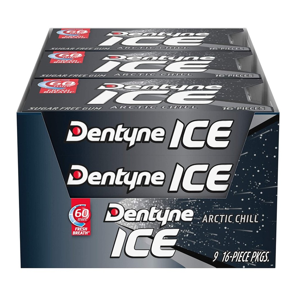 Chiclets Dentyne Ice Sin azúcar Sabor Arctic Chill, 9 Pack / 144 Total