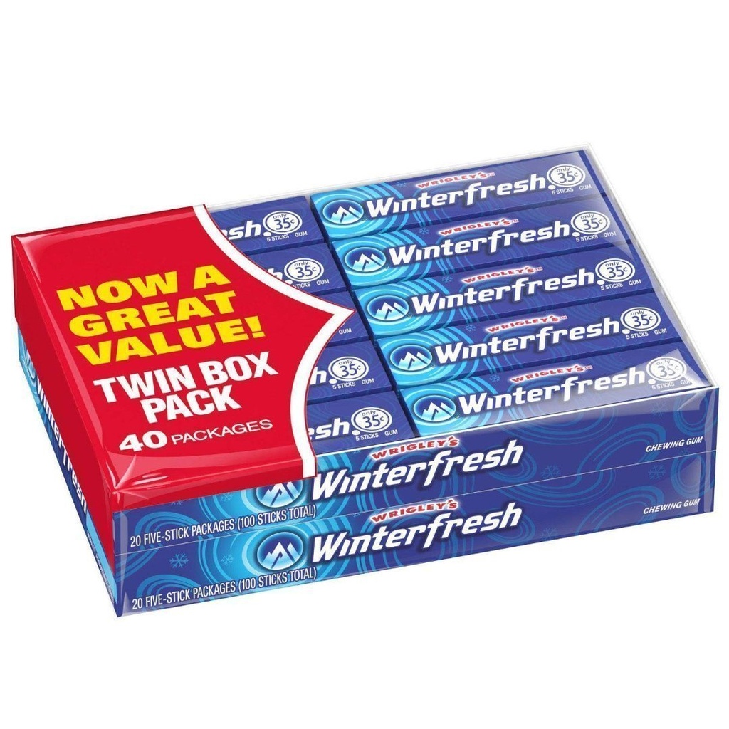 Bandas De Chiclets Wrigley´s Sabor Winterfresh 40 Pack / 200 Total