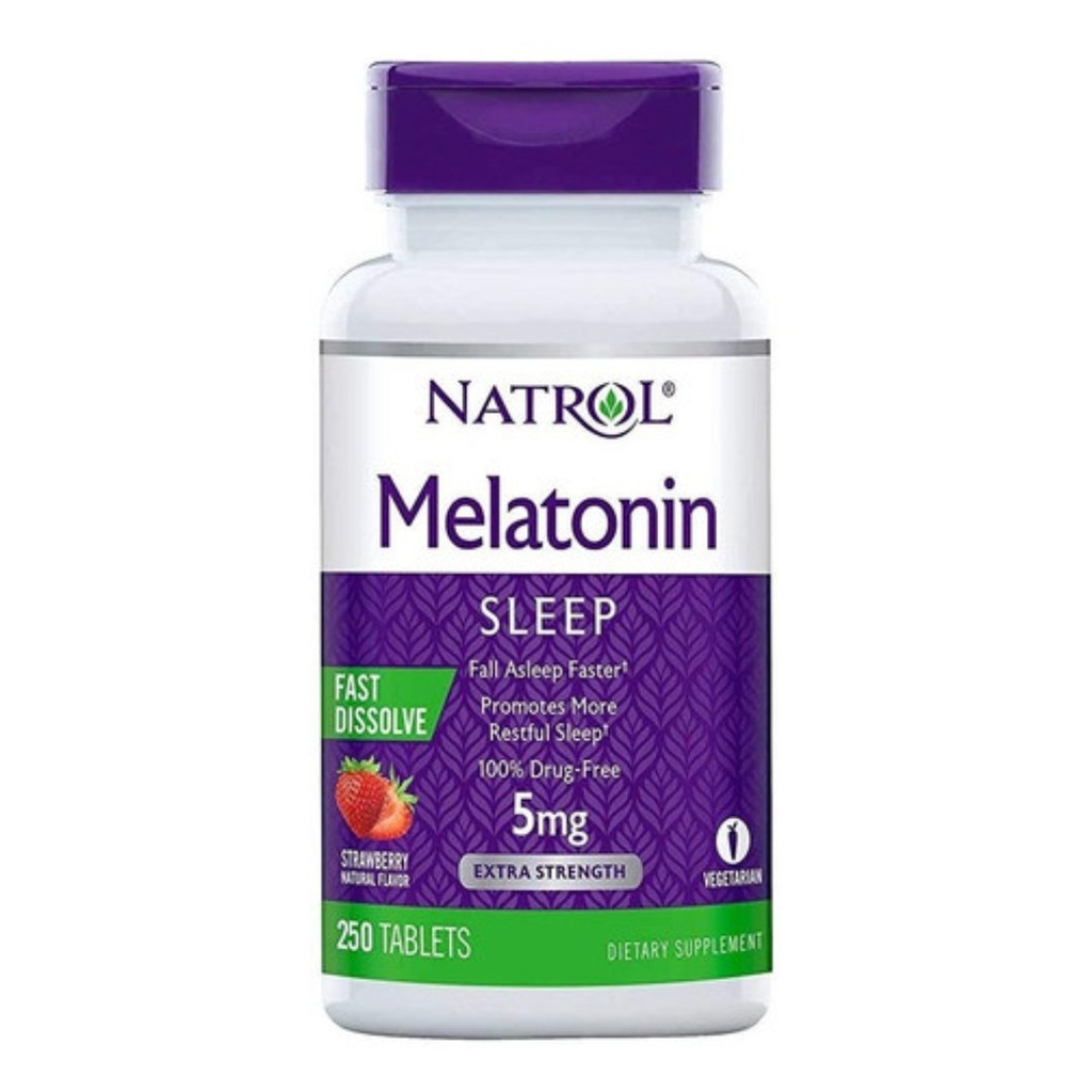 Melatonina Natrol Sabor a Fresa 5mg / 250 Tabletas