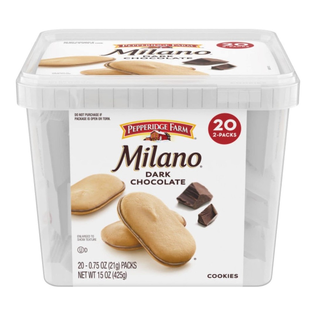 Galletas Milano Chocolate Oscuro / 20 Pack / 425g
