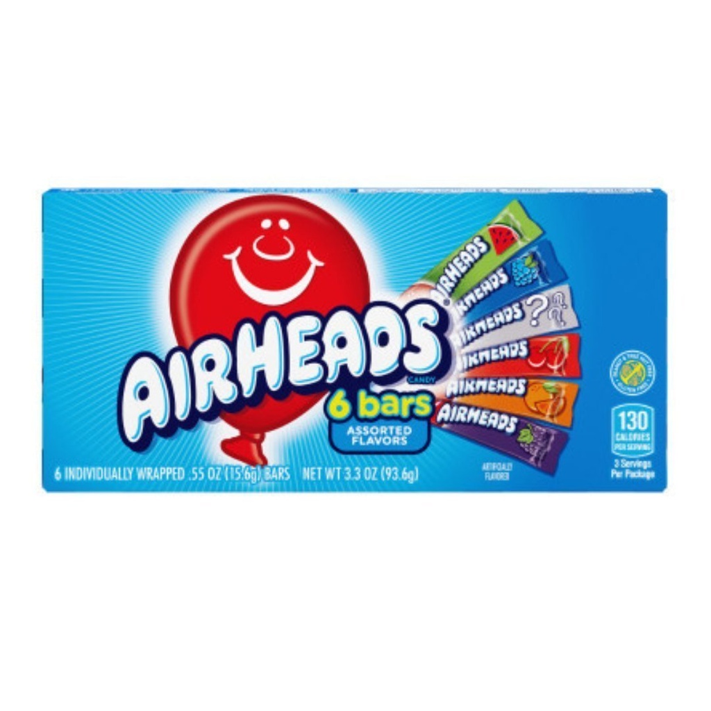 Tiras De Caramelos Masticables Con Sabor a Fruta, Airheads / 6 Pack / 93.6g