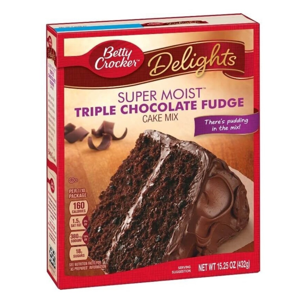 Mezcla De Torta Super Moist - Triple Chocolate Fudge, Betty Crocker / 432g