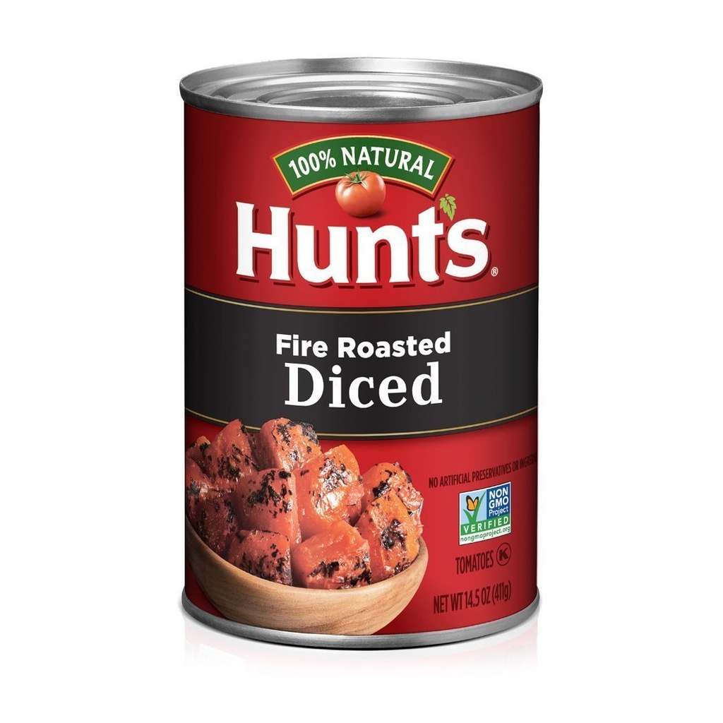Tomates En Cubos Asados Al Fuego, Hunts 100% Natural / 411GR