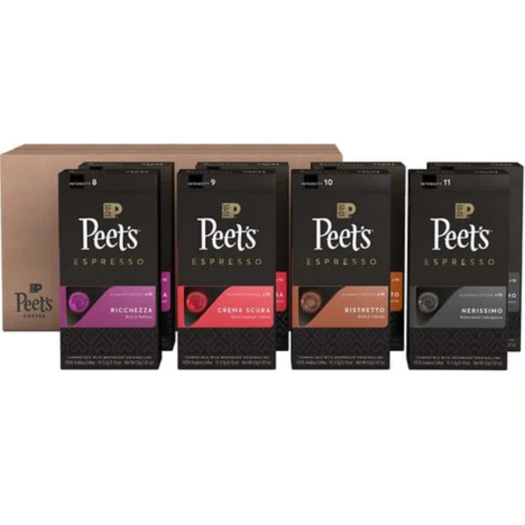 Capsulas De Café Espresso, Peet´s / 4 Sabores / 80 Pack