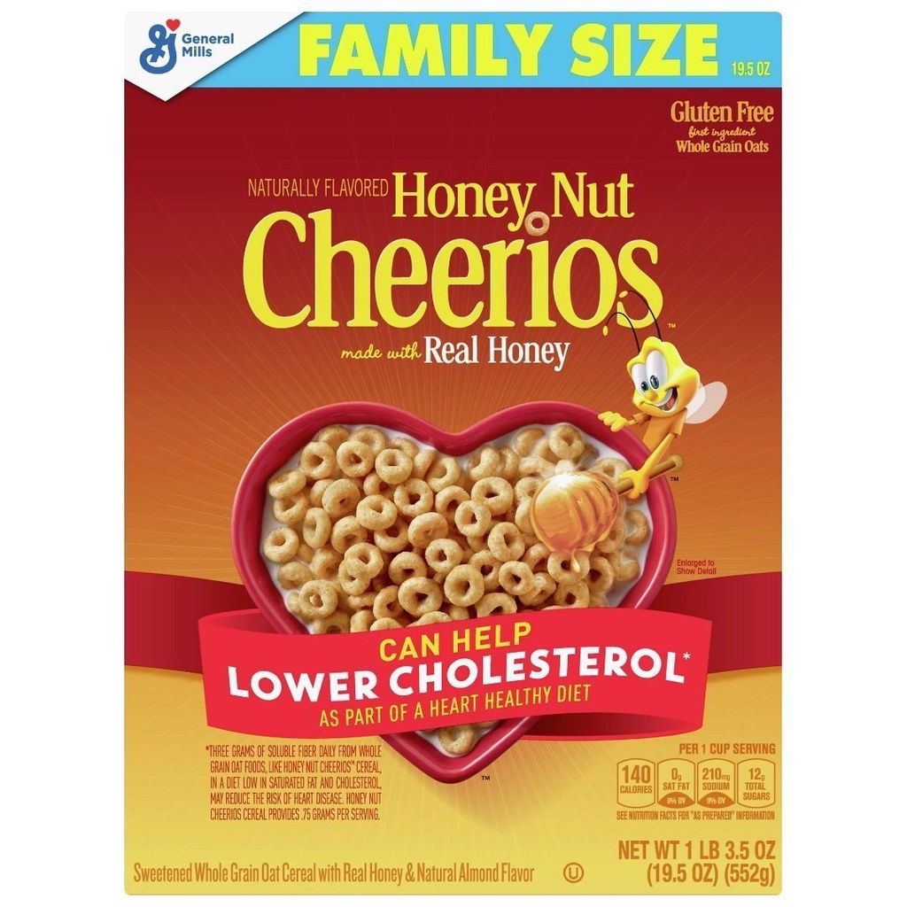 Cereal De Avena Integral Con Miel Real - Sin Gluten / General Mills / 532g