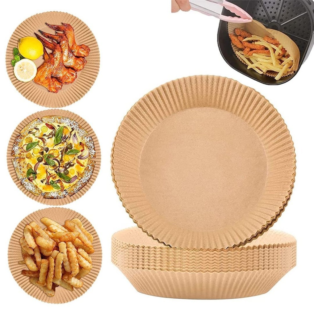 Hojas De Papel Pergamino Para AirFryer 8" 100 Pack