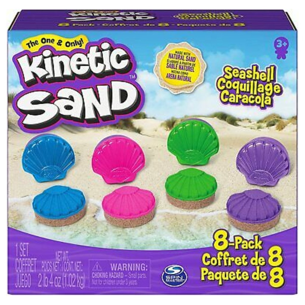 Arena Moldeable Cinética Kinétic Sand / Contenedor De Caracolas / 8 Pack / 1.02 Kg / 3+ Años
