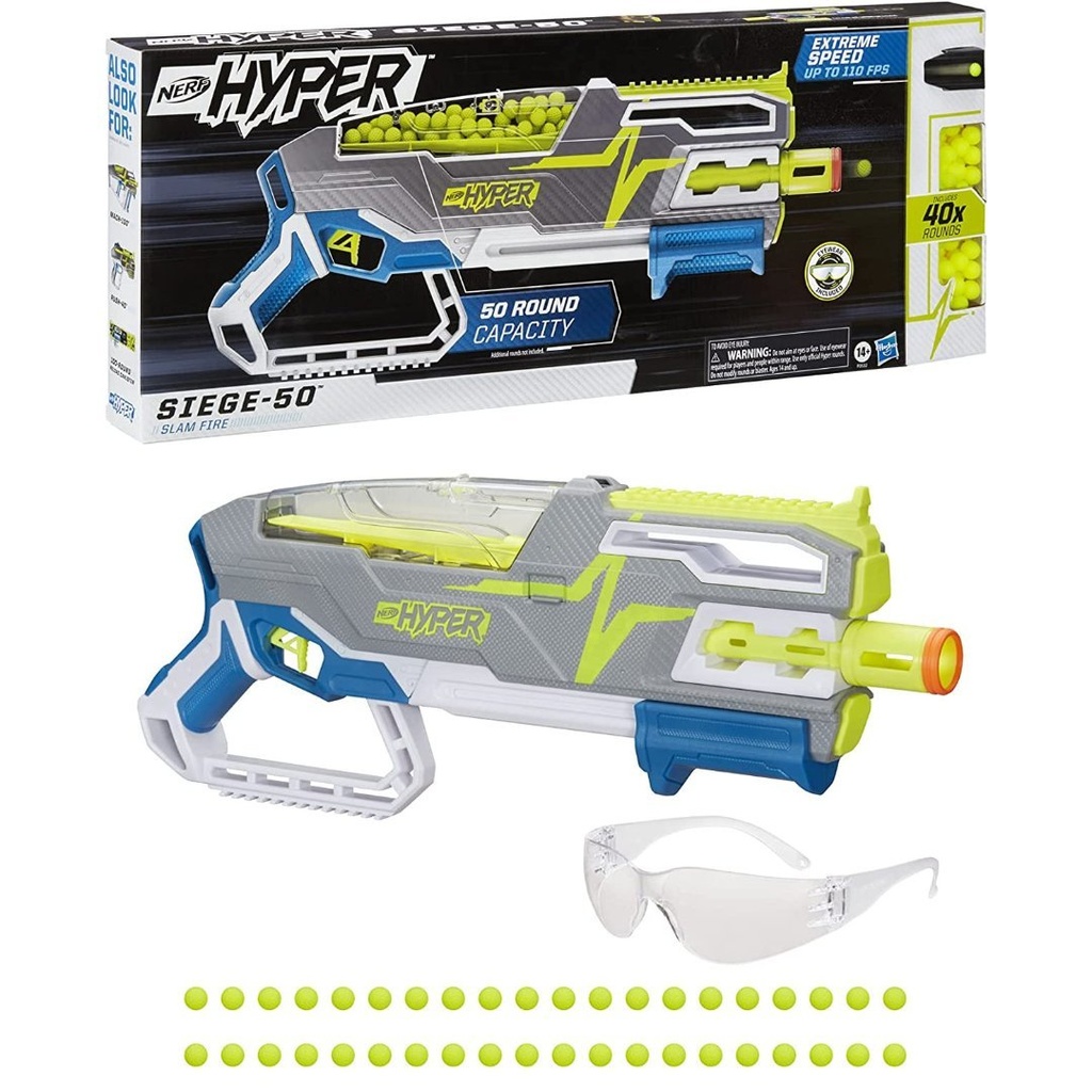 NERF Hyper Siege-50 - Incluye 40 Rondas