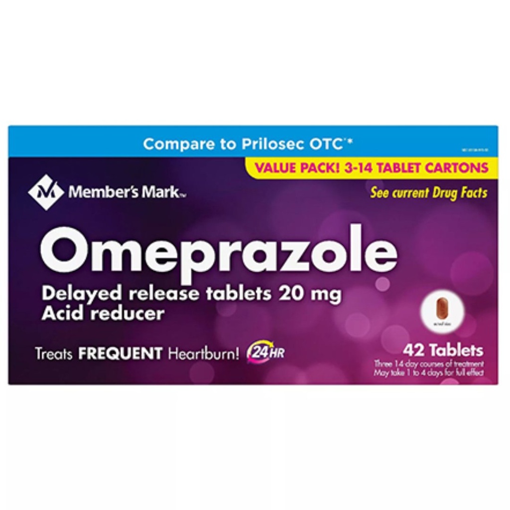 Omeprazol Para Reducir La Acidez Estomacal 20MG 24HR, Member’s Mark / 42 Capsulas