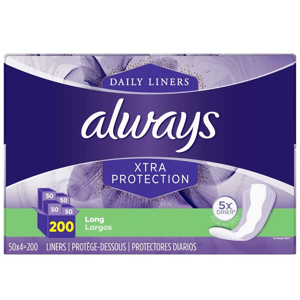 Protectores Diarios Largos Extra Protección, Always / 50 Und / 4 Pack