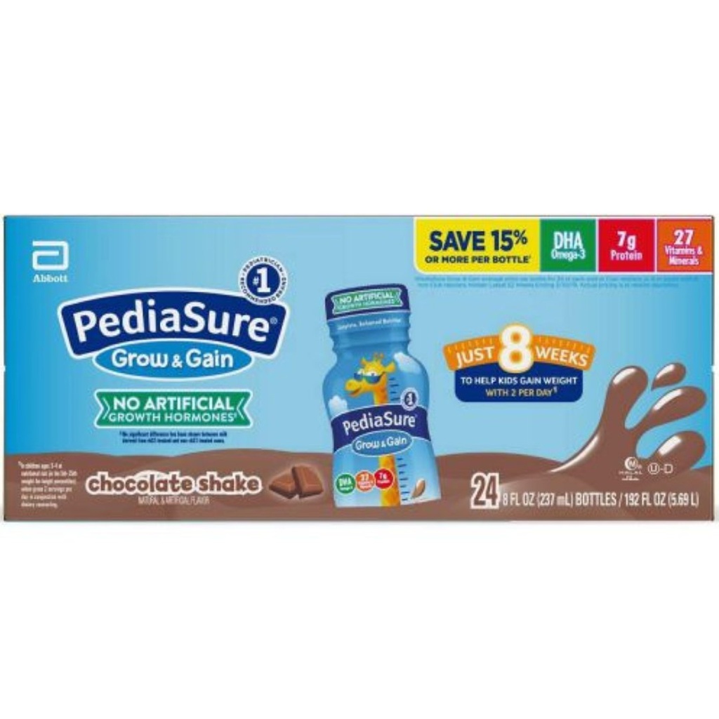 Batido Nutricional Con Apoyo Inmunológico, PediaSure Grow &amp; Gain / Sabor Chocolate / 24 Pack / 237 mL