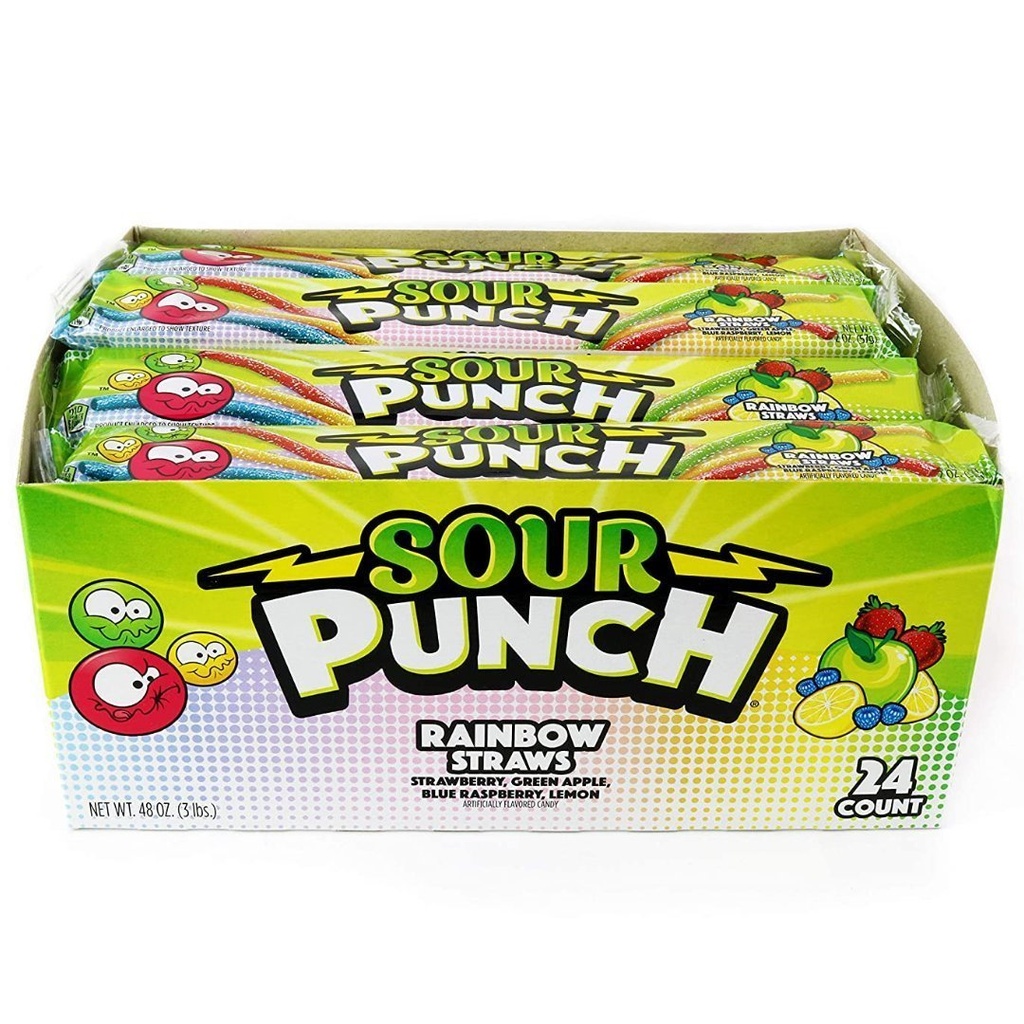 Gomitas En Palillos De Arcoíris, Sour Punch / 24 Pack / 57g