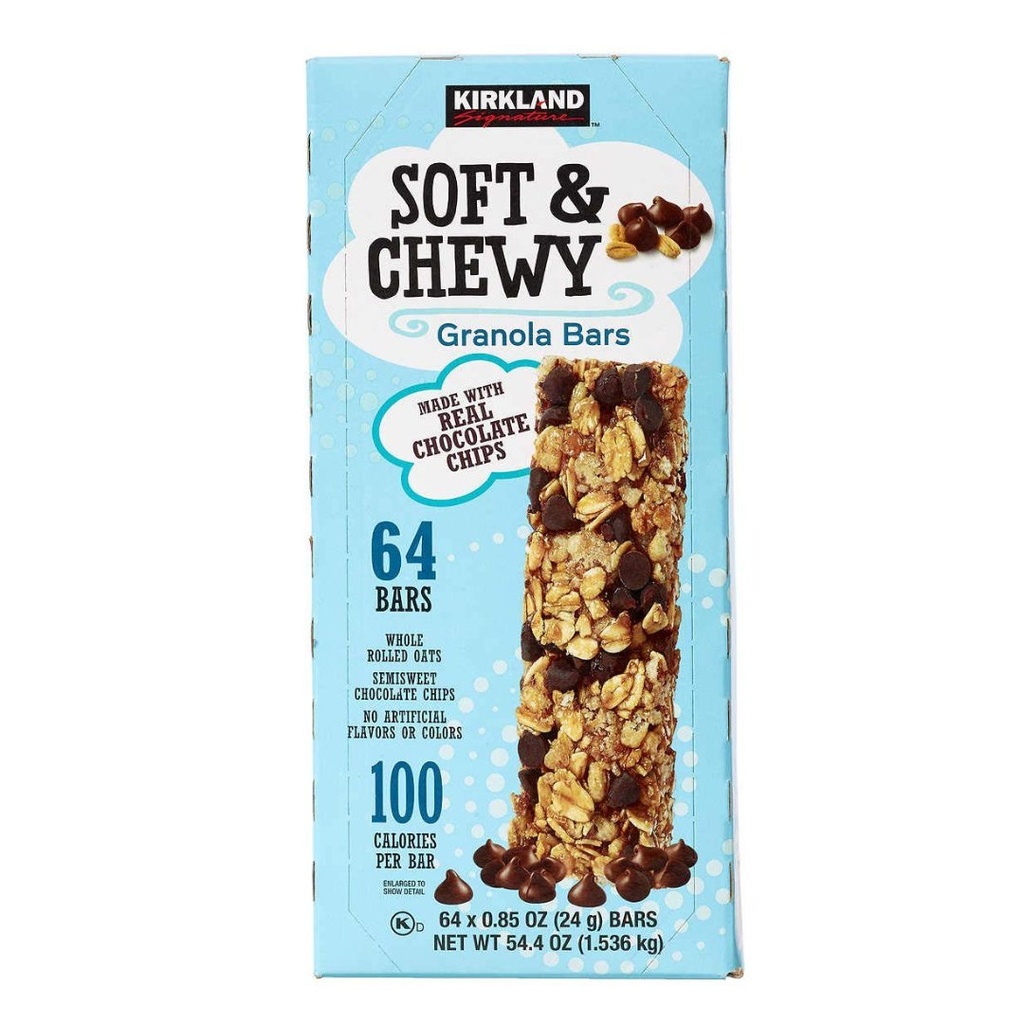 Barras De Granola Suave Con Chocolate, Kirkland / 64 Pack / 24g / 1.5 Kg Total