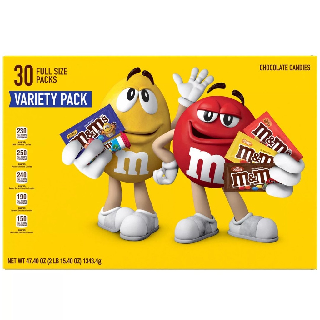 Caramelos De Chocolate M&amp;M'S Variados, 30 Pack / 1.34 Kg