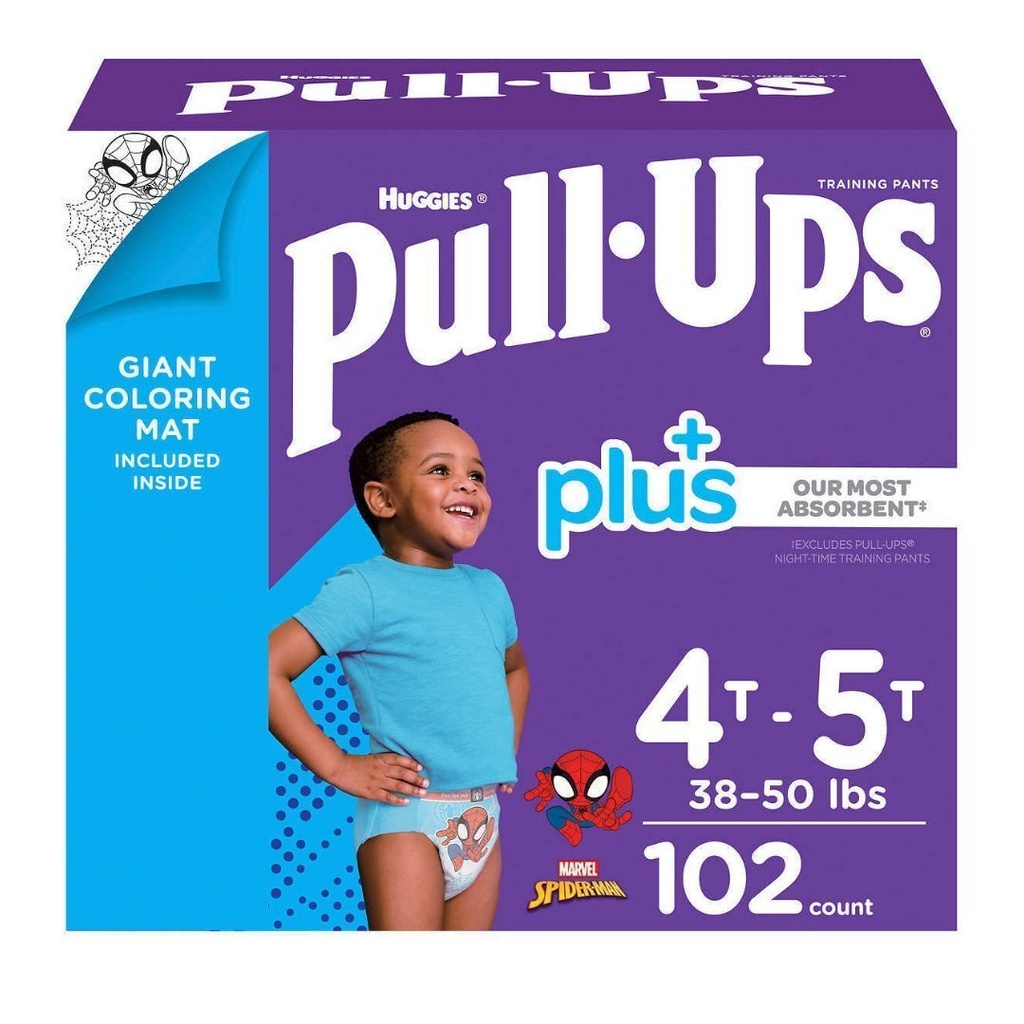 Pañales De Entrenamiento Pull Ups De Spider-Man, Huggies / Talla 4T-5T / 102 Pack