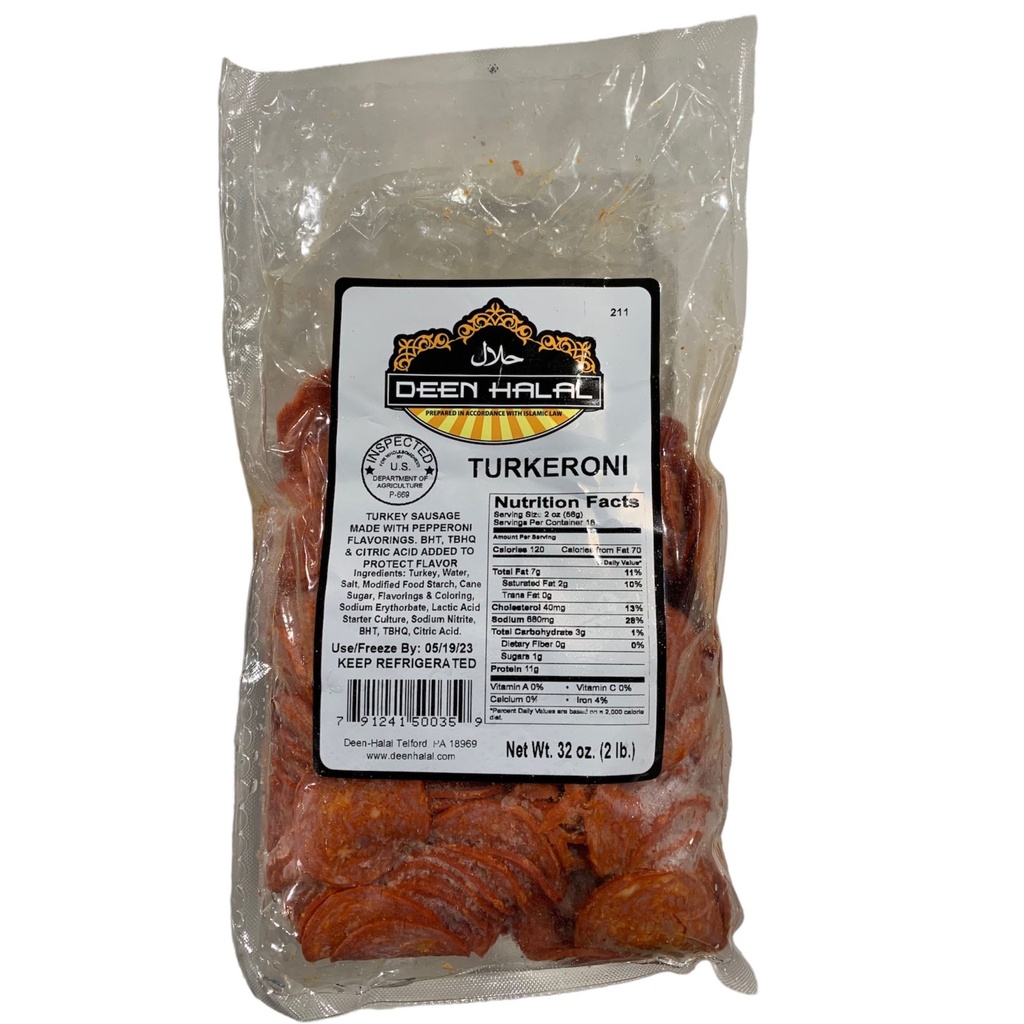 Pepperoni De Pavo, Deen Halal / 907g