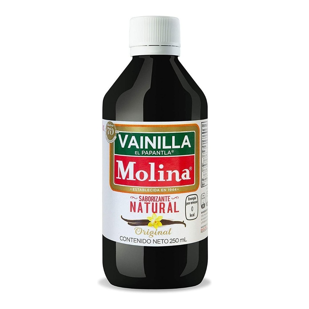 Molina Vainilla Liquida Mexicana Saborizante Natural, Sin Azúcar / 250mL