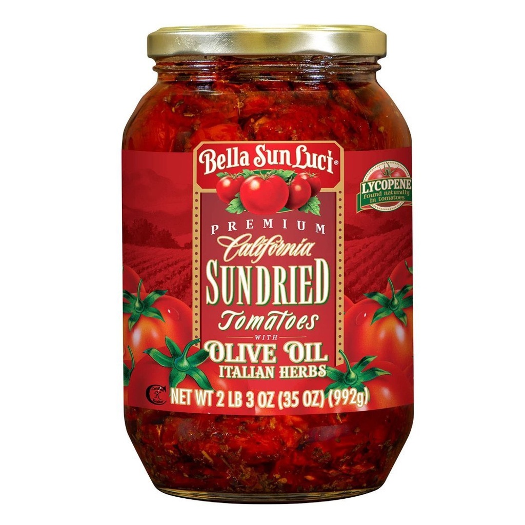 Bella Sun Luci Tomates Secos En Aceite De Oliva y Hierbas Italianas / 992Gr.