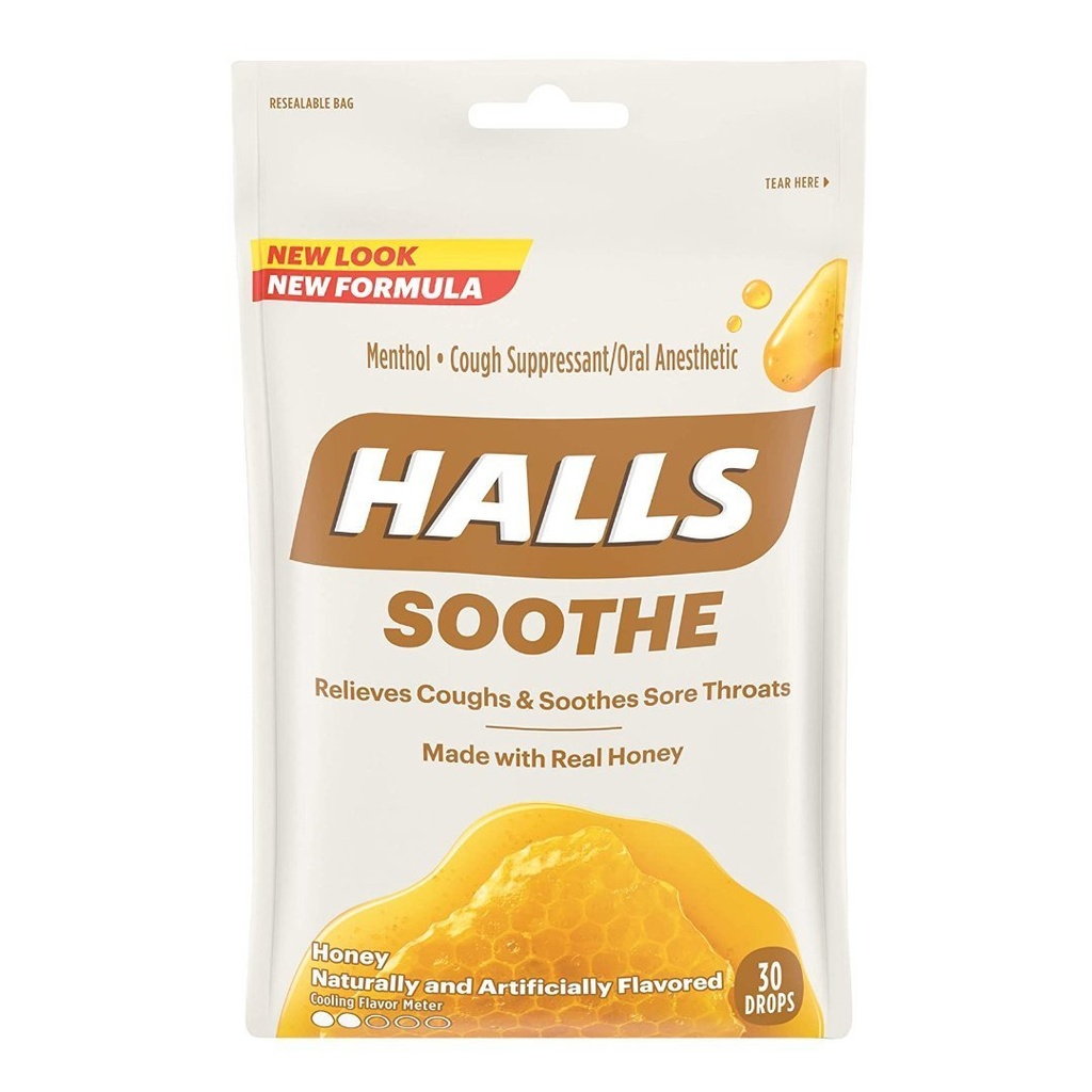 Halls Soothe, Miel / 30 Pack