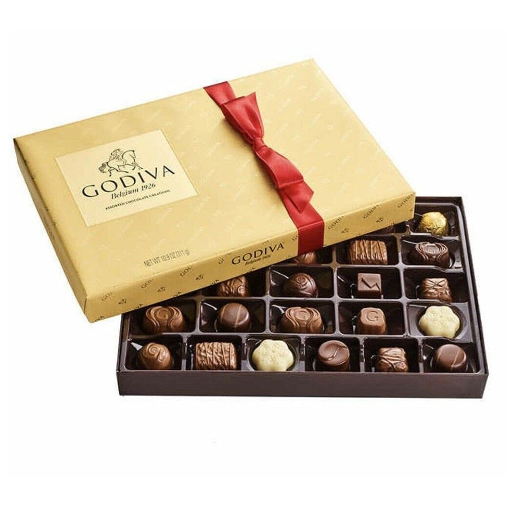 Caja De Regalo De Chocolates Surtidos, Godiva Bélgica 1926 Goldmark / 320g