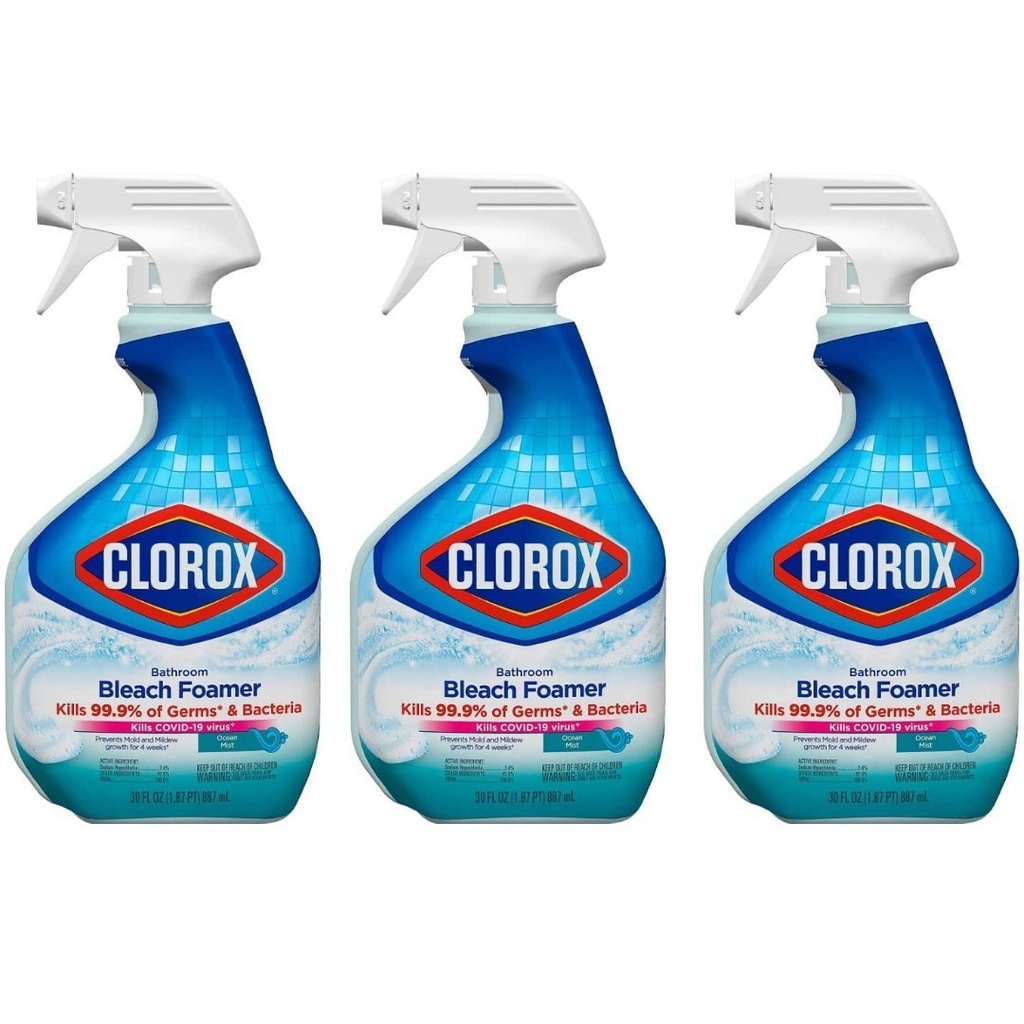 Spray Espumoso Limpiador De Baño, Clorox / 3 Pack / 887mL