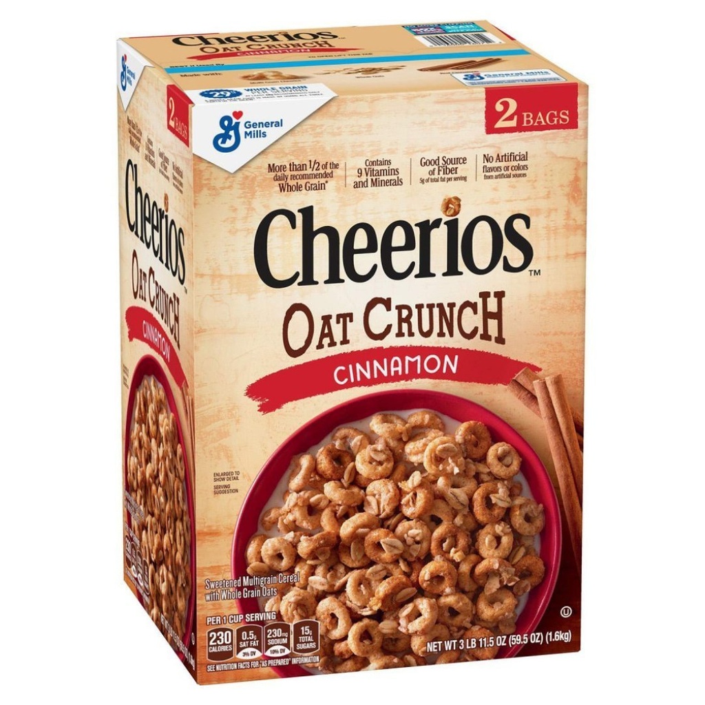 Cereal Cheerios Oat Crunch De Canela, General Mills / 2 Pack / 1.6 Kg