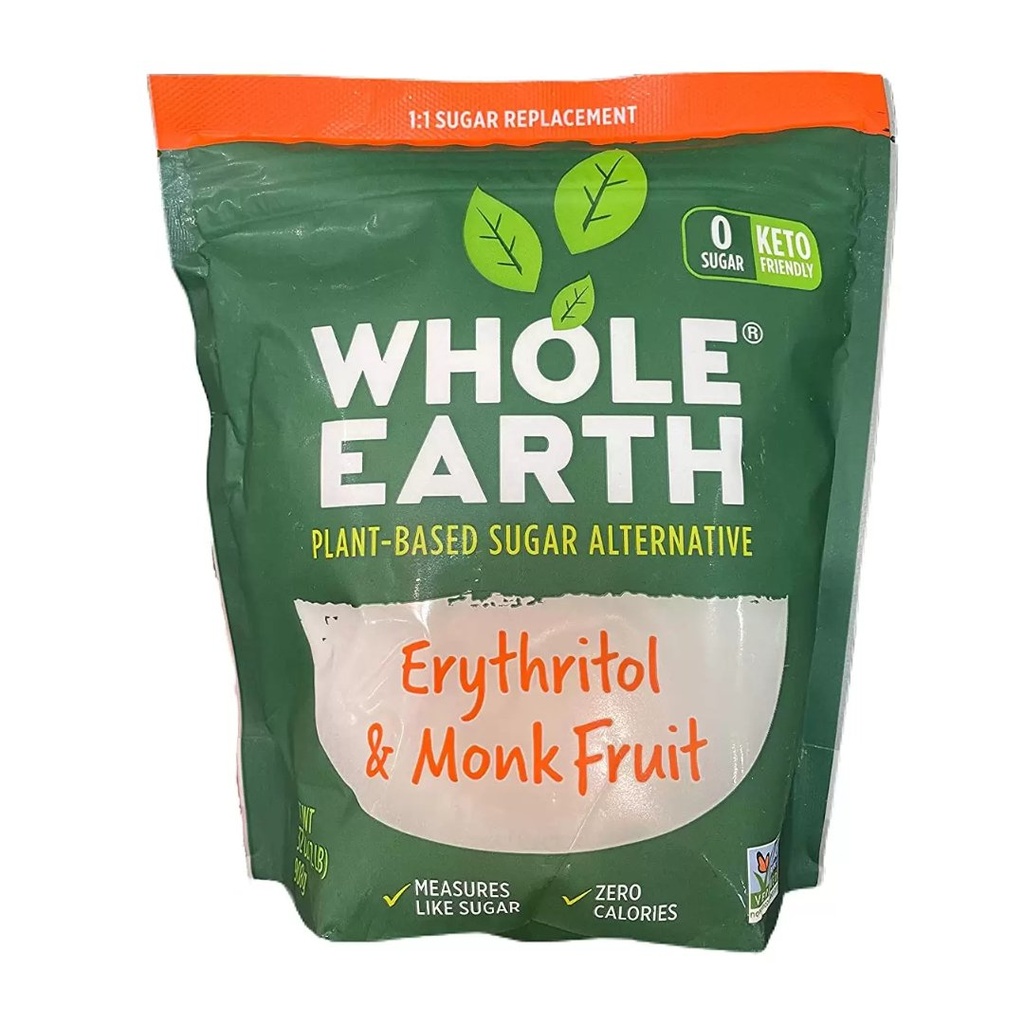 Edulcorante a Base De Plantas Enteras, Erritol y Fruta De Monje / Whole Earth / 908g