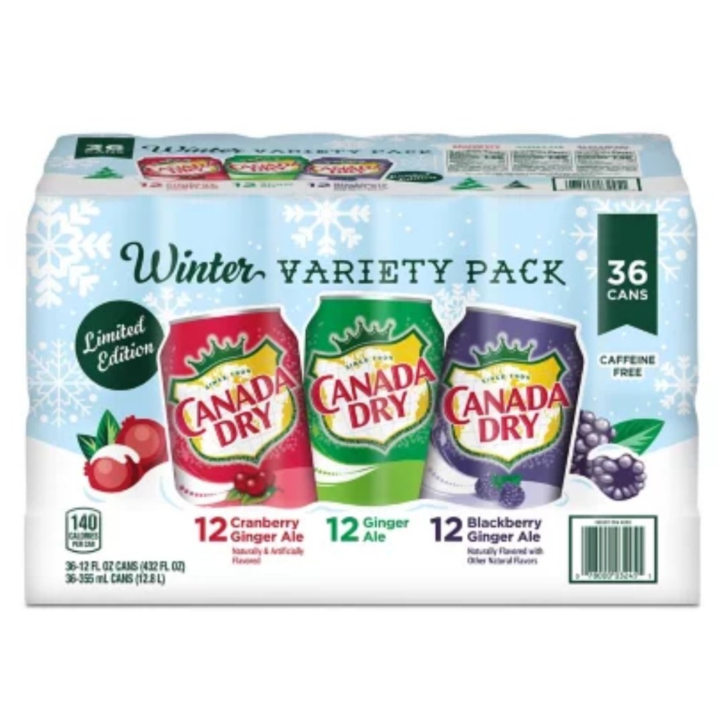 Refresco Canada Dry Ginger Ale Sabores Variados / 36 Pack / 355mL