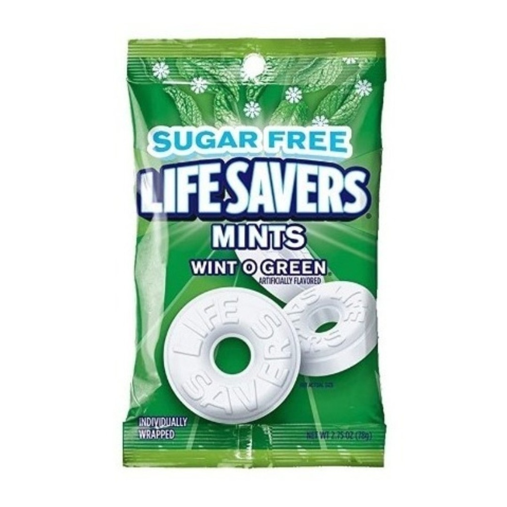Caramelos Salvavidas De Menta Sin Azúcar Wint o Green, 78g
