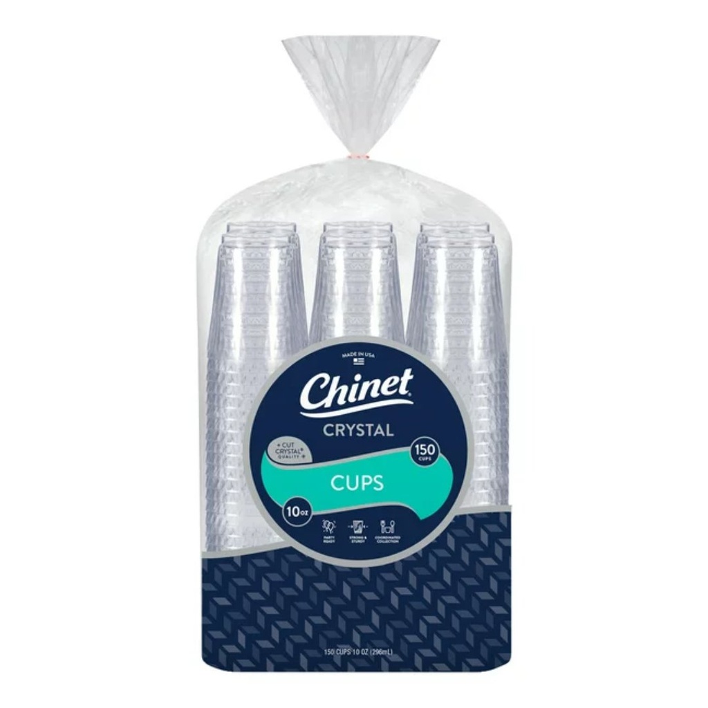 Vasos Plasticos Transparentes, Chinet Crystal / 150 Pack / 10oz