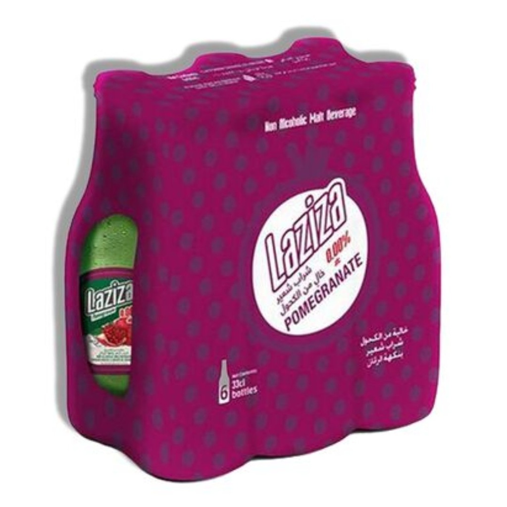 Bebida Sin Alcohol Sabor Granada, Laziza / 6 Pack / 330 mL