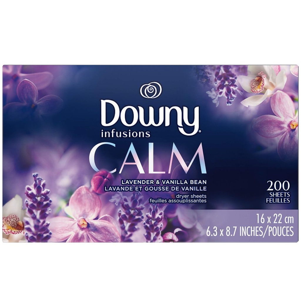 Hojas Suavizantes Para La Secadora Aroma Calm, Downy Infusions / 200 Pack