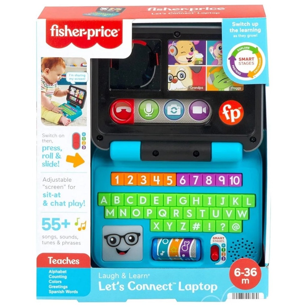 Fisher Price - Laptop De Juguete Para Bebes Con Luces Y Sonidos / 6-36M