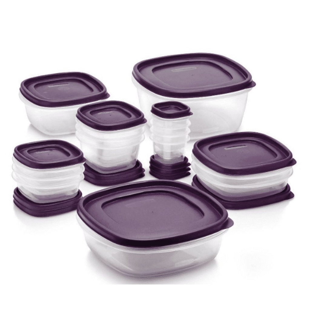 Juego De Recipientes De Almacenamiento De Alimentos De Plástico - Rubbermaid EasyFindLids