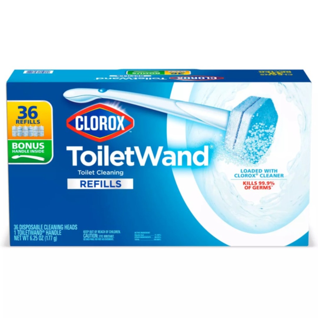 Kit De Limpieza Para Pocetas, Clorox / 1 Base + 36 Repuestos