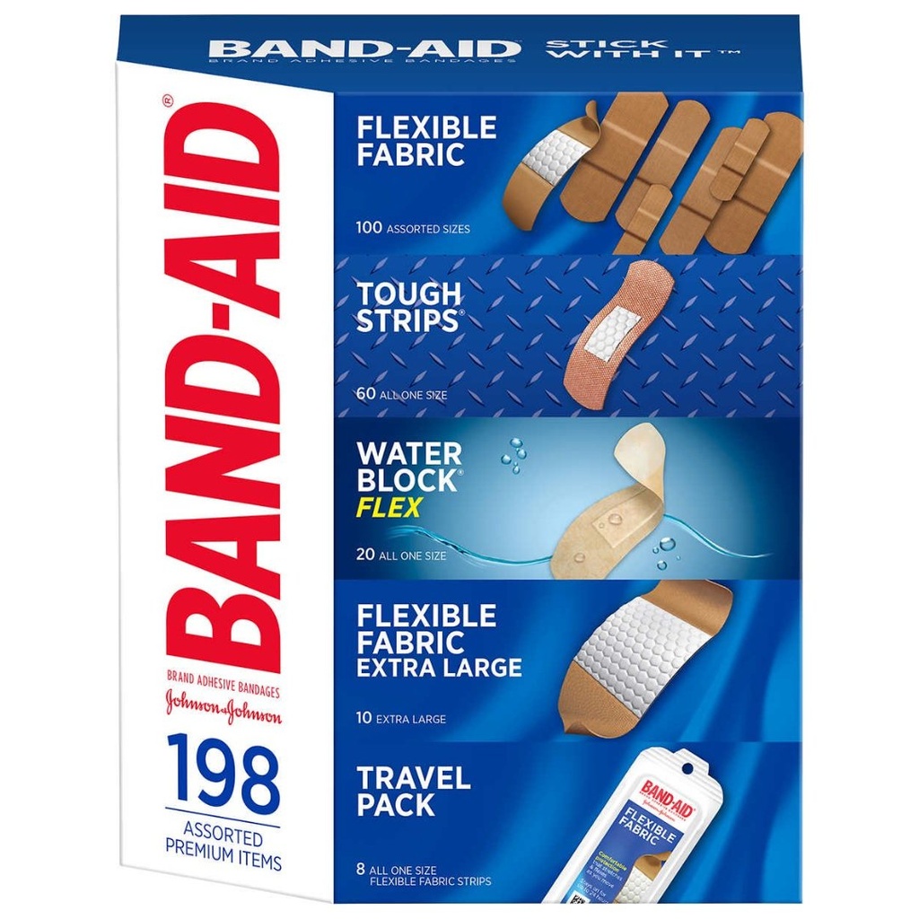 Curitas Tamaños Variados Band-Aid / 198 Pack Con Estuche