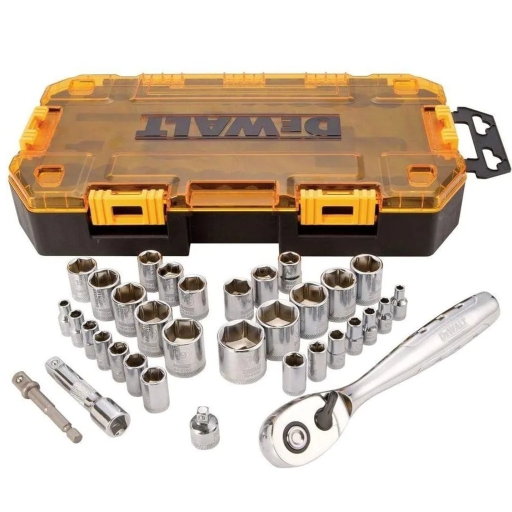 Juego De Dados, Dewalt / 34 Piezas 1/4 Pulgada Y 3/8