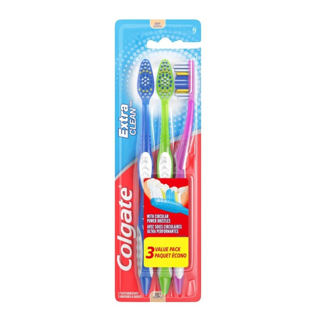 Cepillo Dental Colgate - Extra Clean / 3 Pack / Cerdas Suaves