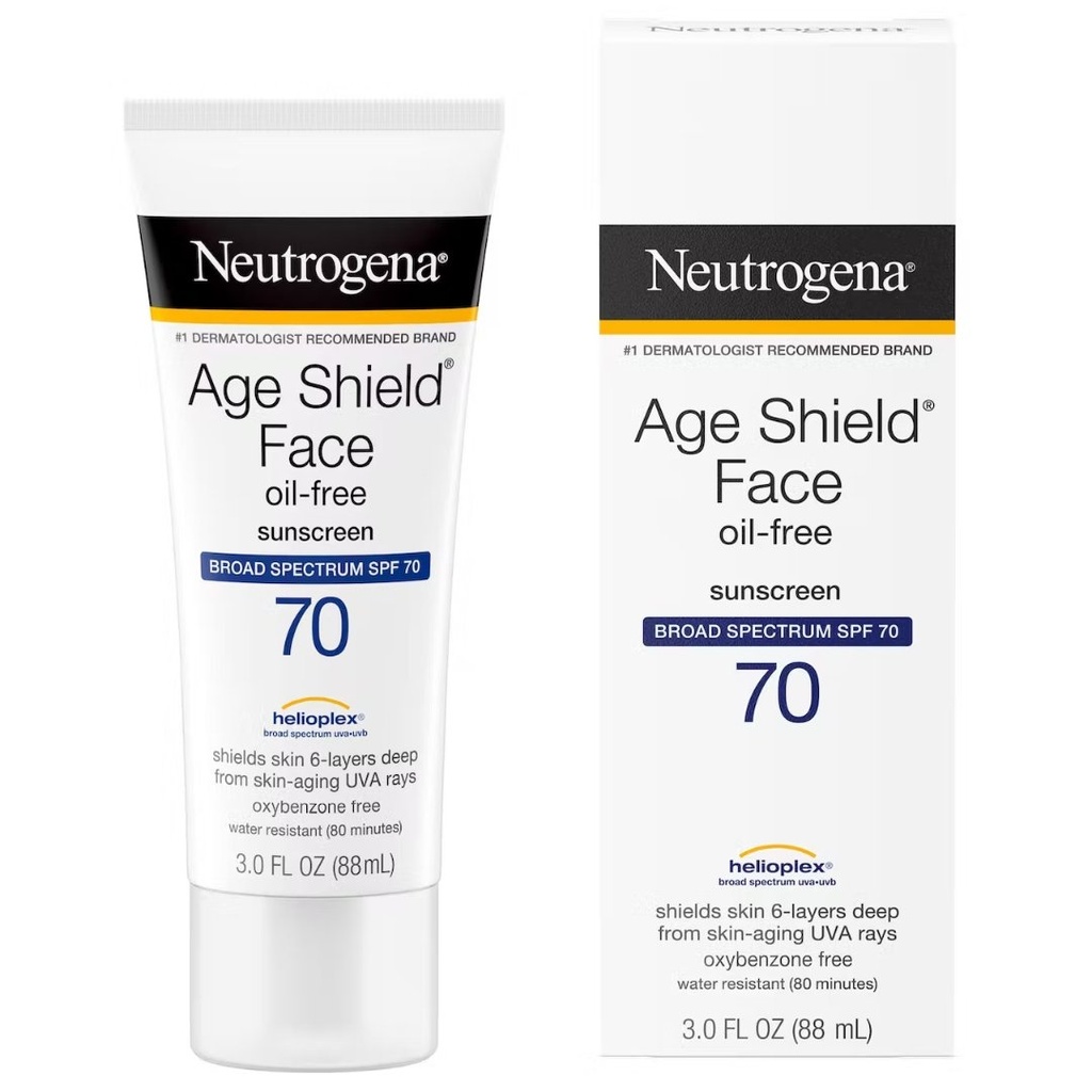 Protector Solar De Amplio Espectro SPF 70 - Hidratante Sin Aceite / Neutrogena Age Shield / 88mL
