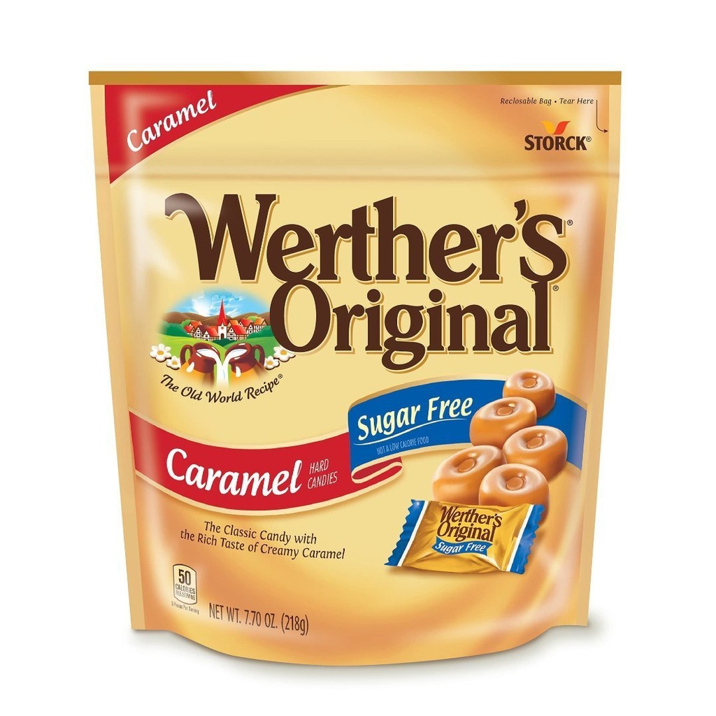 Caramelos Werther's Original Sabor Caramelo Clásico Sin Azúcar, 218g