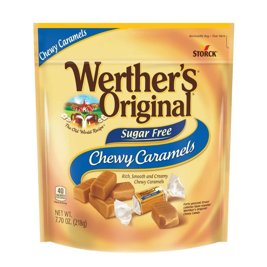 Caramelos Werther's Original Sabor Chewy Caramel Sin Azúcar, 218g