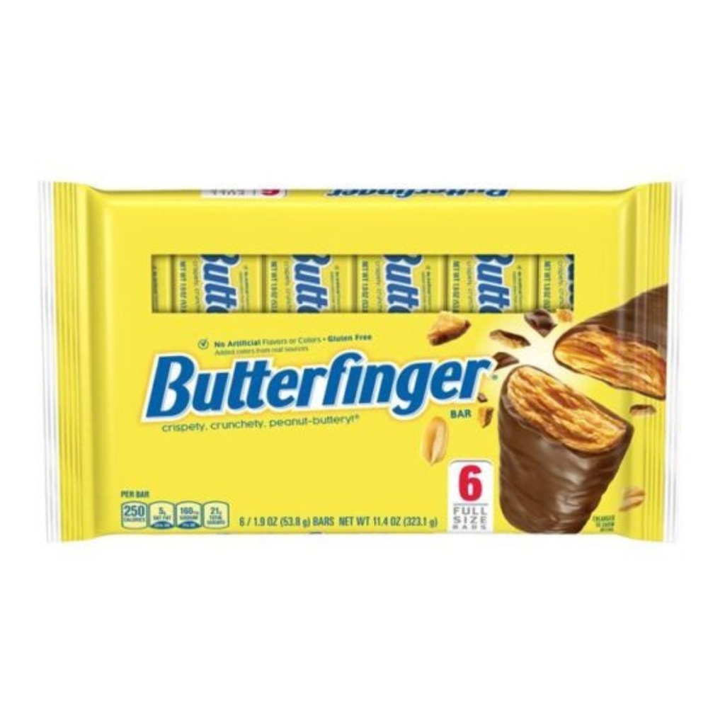 Barras Crujientes De Mantequilla De Maní y Chocolate, Butterfinger / 6 Pack / 323g