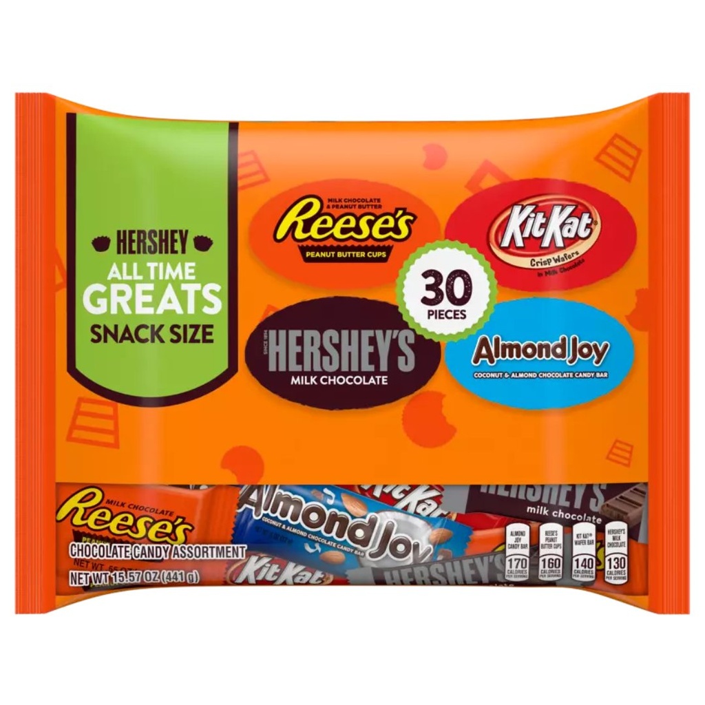 Chocolates Surtidos Tamaño Snack Hershey All Time Greats / 30 Pack / 441g