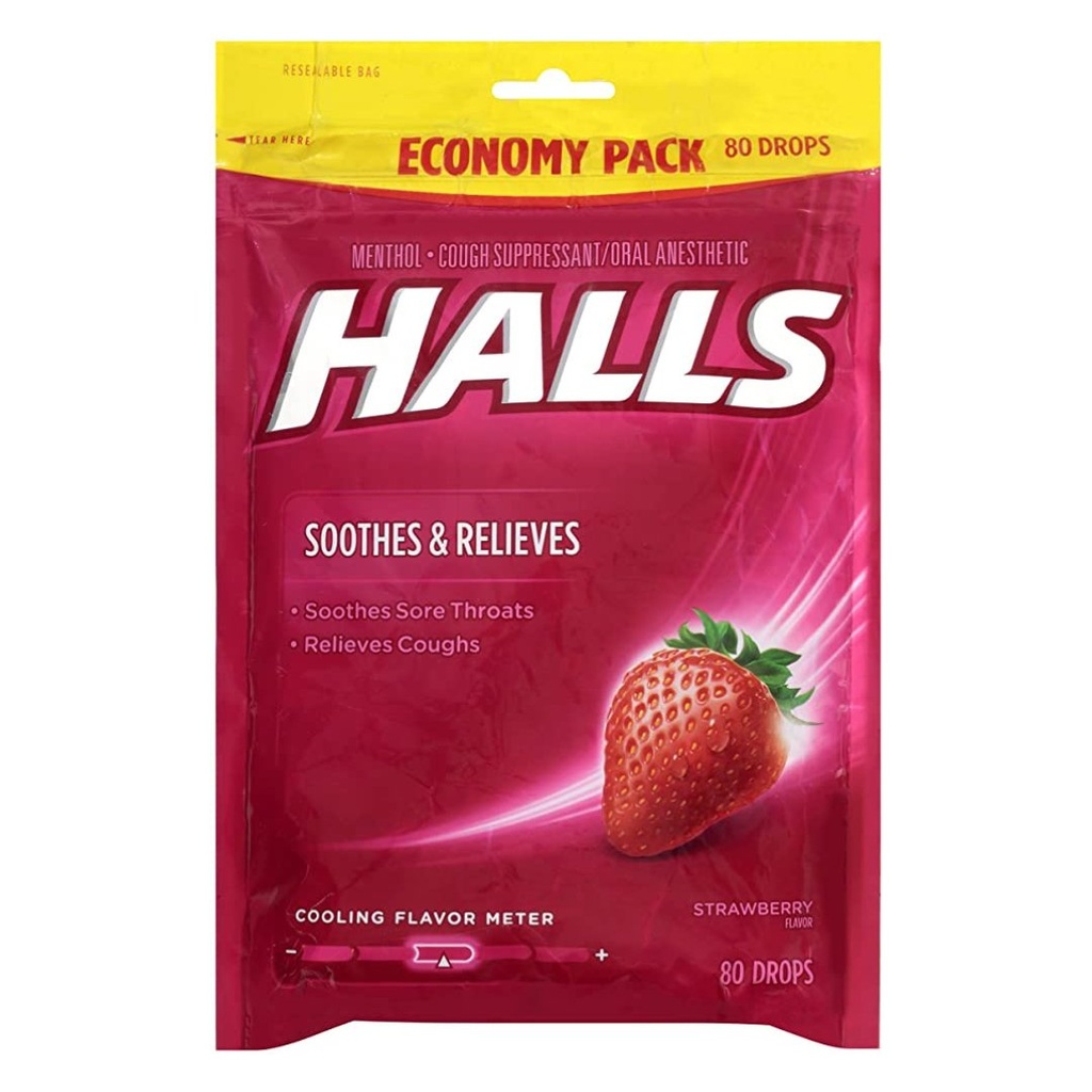 Halls Relief - Sabor Fresa / 80 Pack