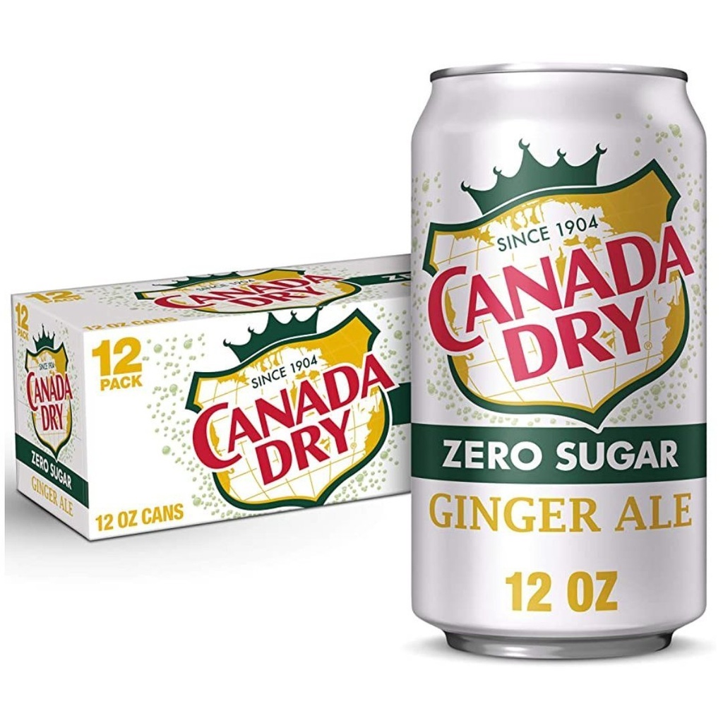 Refresco Canada Dry Zero Sugar De Ginger Ale Sin Cafeína / 12 Pack / 355mL