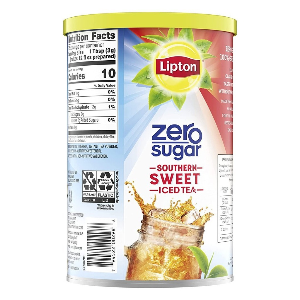 Mezcla De Té Lipton Sin Azúcar Dulce Sureño, 231g