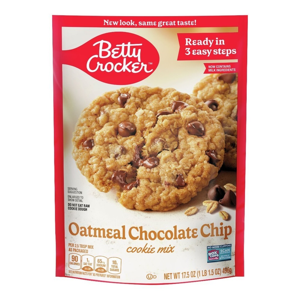 Mezcla Para Galletas De Avena y Chispas De Chocolate, Betty Crocker / 496g