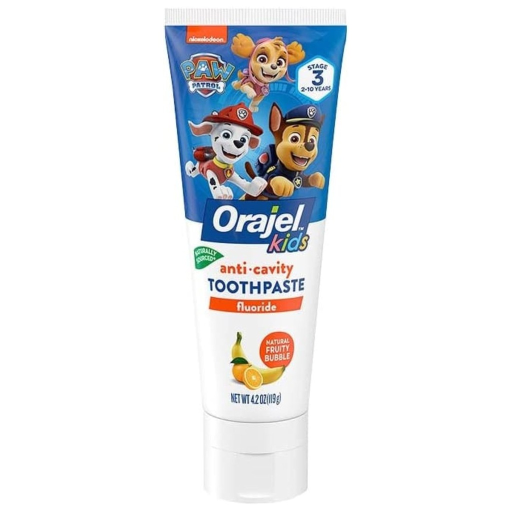 Pasta De Dientes De Paw Patrol Con Flúor Anticavidad - Sabor a Burbujas Afrutadas / Orajel Kids / 119g