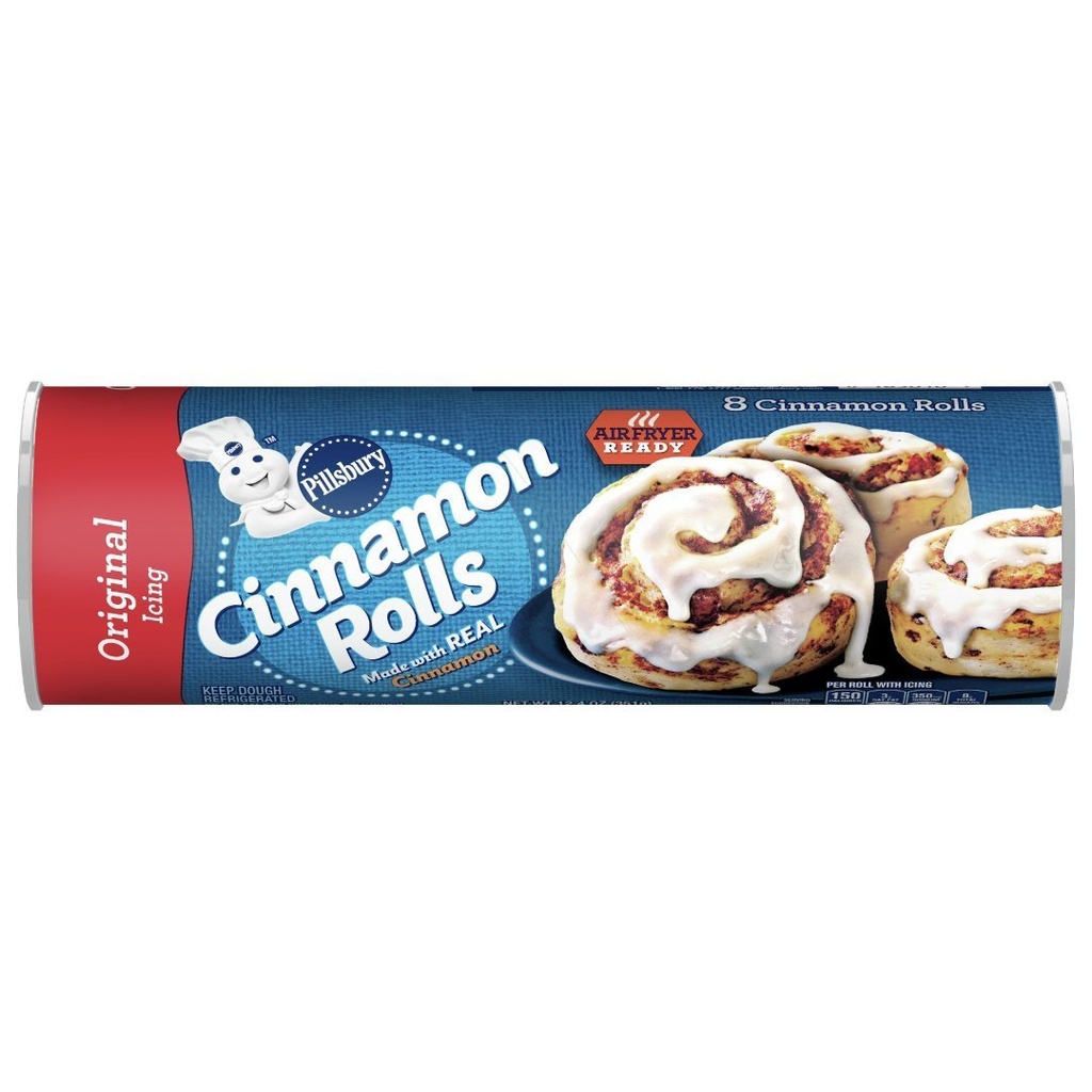 Cinnamon Rolls Sabor Original Con Glaseado, Pillsbury / 8 Rolls / 351g